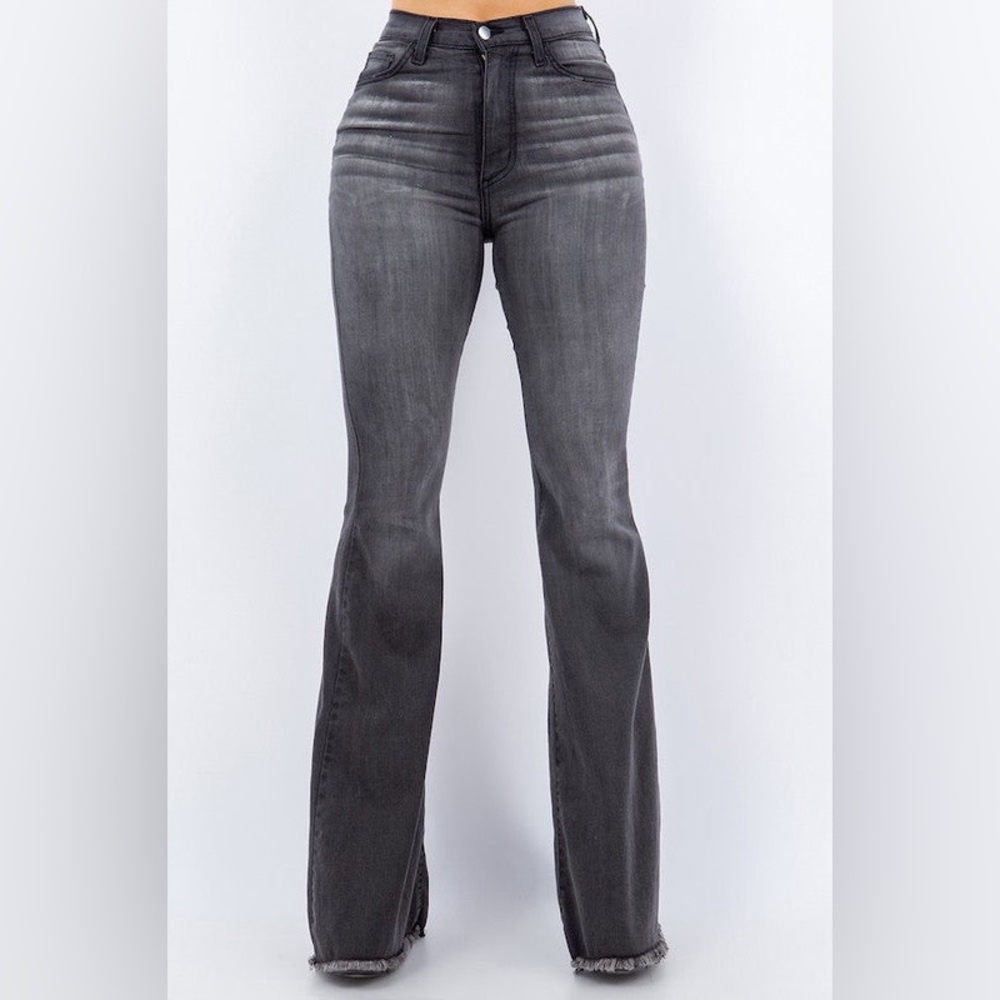 Made in USA Bell Botton Jeans in Vintage Grey NWT - Picture 5 of 6